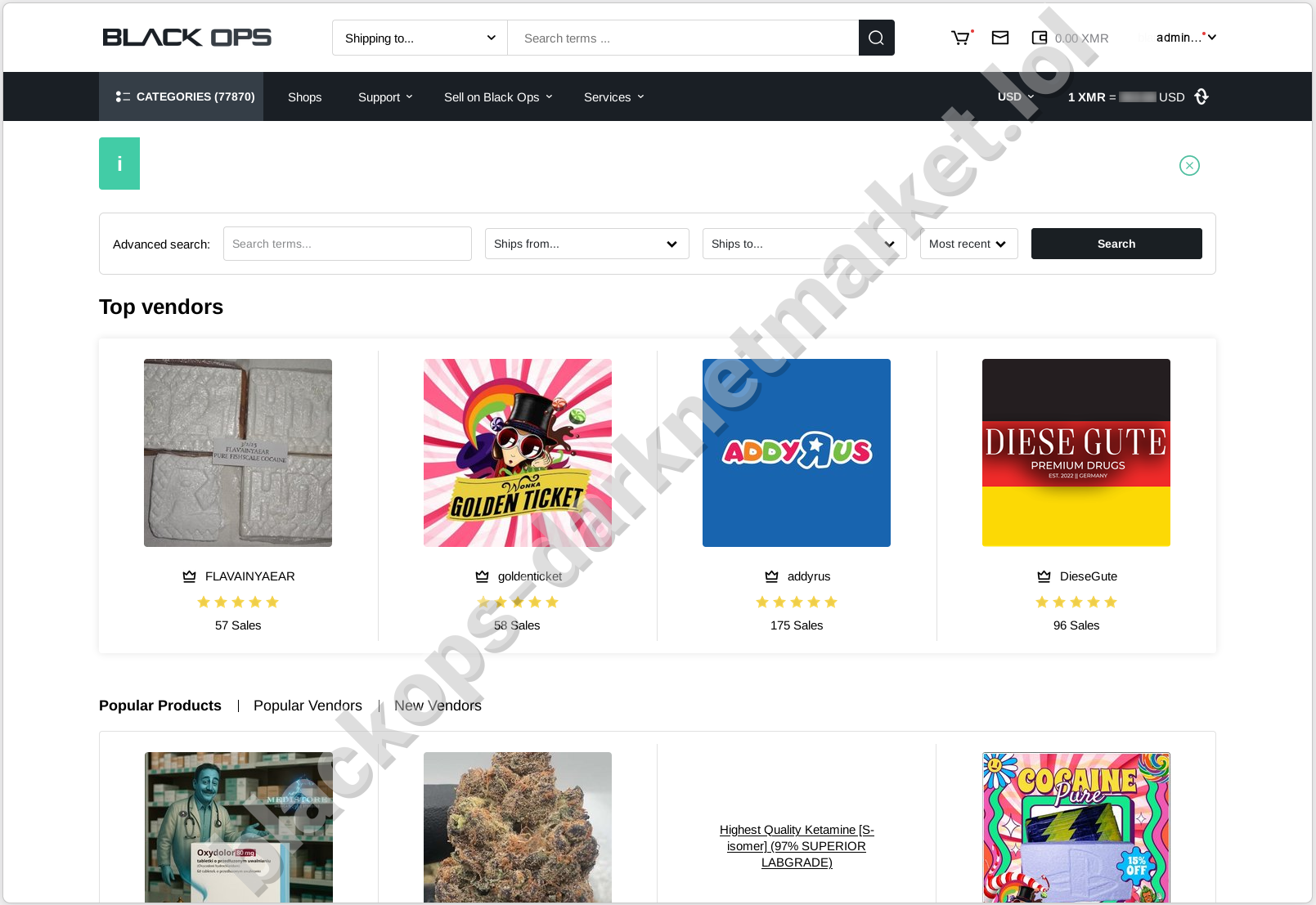 Blackops Darknet Market Homepage 2026