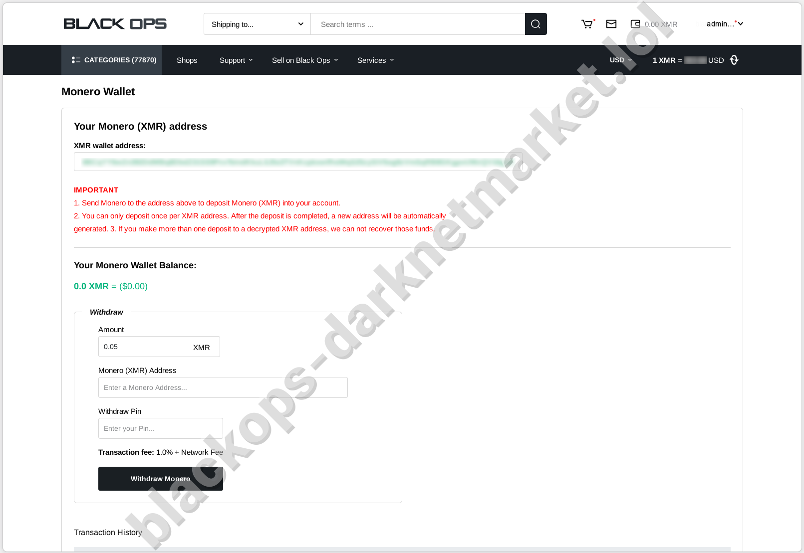 Blackops Monero Wallet - Blackops Market Link